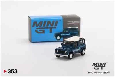 Mini GT MGT00353LHD Land Rover Defender 90 County Wagon Stratos Blue Die Cast... - Immagine 1 di 4
