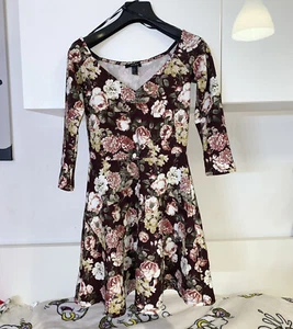 FOREVER21 VESTITO ABITO FLOREALE FIORI RUOTA TG S - Foto 1 di 5