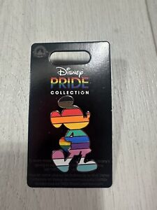 Disney Parks Rainbow Pride Flag Mickey Mouse Standing Silouette Pin