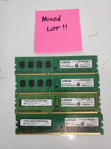 Mixed Crucial 2GB DDR3 240 Pin DIMM Desktop Memory RAM - Lot Of 4 - Picture 1 of 5
