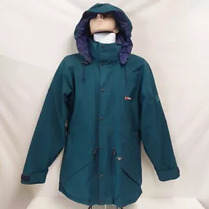 BERGHAUS Goretex giacca cappotto VINTAGE anni 90 CORNICE L.A. piccolo verde con cappuccio RARO - Foto 1 di 23