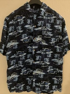 Camicia da uomo hawaiana Puritan taglia L 42-44 stampa palm auto Rayon - Foto 1 di 3