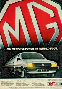 PUBLICITÉ DE PRESSE 1982 LA MG METRO EST DE RETOUR 71 ch DIN - Imagen 1 de 1