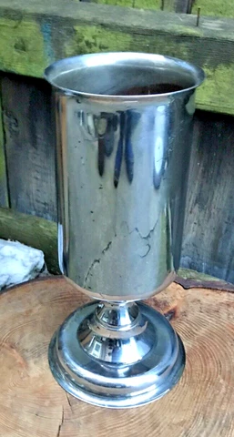 Vintage Art Deco CHROME GRAVE URN flower vase planter heavy flower pot garden Cover