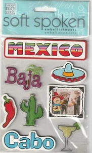 RARE! MAMBI Soft Spoken 3D stickers Cabo Baja MEXICO Theme 93974 Fast FREE Ship! - Picture 1 of 1