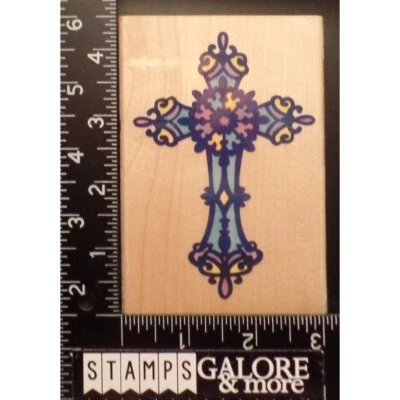 Stampendous Rubber Stamps P007 FILAGREE CROSS RELIGIOUS STAIN CLASS #2022 — 第 1/2 张图片