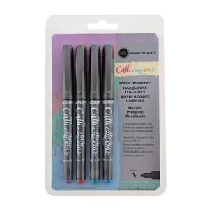 Manuscript Metallic Markers 2.4mm pack of 4 assrt cols - MM6645 - Picture 1 of 1