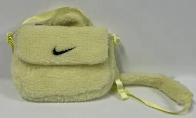 Nike NSW Faux Fur Crossbody Bag Yellow Volt FB3039-331 Small Fuzzy Fur - Image 1 of 4