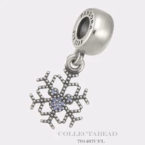 Authentic Pandora Silver Dangle Disney Mickey Sparkling Snowflake Bead 791467CFL - Picture 1 of 1