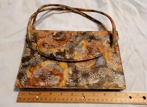 VTG Purse Palizzio New York Handbag Tapestry Floral Metallic In GUC SEE PICS - Picture 1 of 8