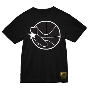 Camiseta Golden State Warriors Mitchell & Ness Madera Dura Clásica Blanca y Negra - Imagen 1 de 1