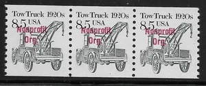 US Scott #2129a, Coil of 3 1987 Tow Truck 1920s 8.5c FVF MNH - Picture 1 of 1