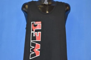 vtg 80s PENTHOUSE WET SURF LOGO OCEAN WAVE TANK TOP BLACK SLEEVELESS t-shirt L - Picture 1 of 3