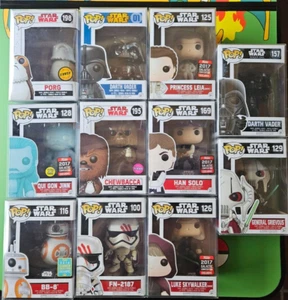 Star Wars Pop Vinyl - Darth Vader Qui Gon Han Luke Skywalker Leia Grievous Chase - Picture 1 of 7