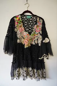 Antica Sartoria by Giacomo Cinque bunt Perlen Blumen Strand Tunika Kleid Gr. M - Bild 1 von 6