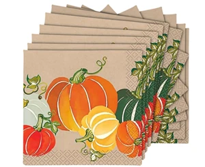 1 paquete de servilletas coloridas para bebidas de papel calabazas | 5" x 5" | 16 piezas - Imagen 1 de 2