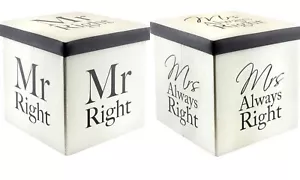 Folding Storage Ottoman Cubed Box Foot Stool Mr Right & Mrs Always Right Audrey - Picture 1 of 7