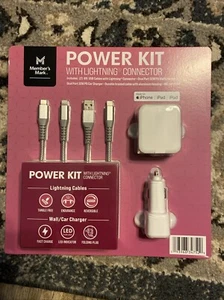 Cellphone Power Charging Kit Car/Wall Chargers 6ft Power Cords USB/USB-C Cables - Photo 1 sur 3
