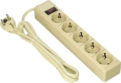 Seven Star 220 Volt Surge Protector 5 Socket Power Strip 220V-240V For Export  - Image 1 of 4