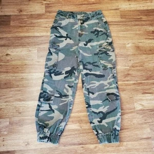 SHEIN Cropped-Jogginghose Damen Größe Small Camouflage Cargo hoher Bund Jeans - Bild 1 von 7