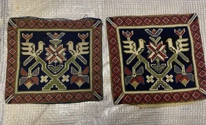 2 copricuscini vintage decorazione punto ago francese - Foto 1 di 5