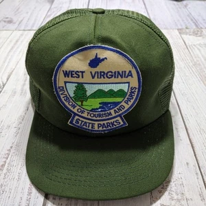 Vintage West Virginia State Parks Patch USA Made Snapback Mesh Back Trucker Cap - Bild 1 von 7