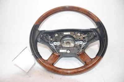 2007 2008 2009 MERCEDES BENZ S550 Steering Wheel Black Leather Woodgrain  851607 - Image 1 of 4