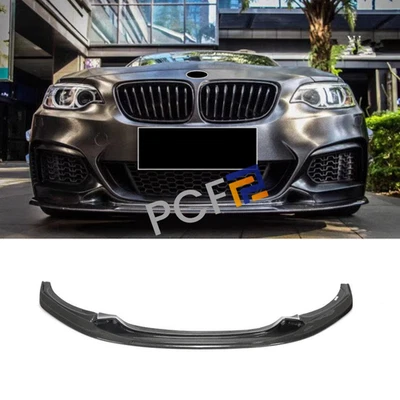 Labio divisores de carbono real del parachoques delantero para BMW F22 M-Sport M235i M240i 2013-21 Foto 1 de 4