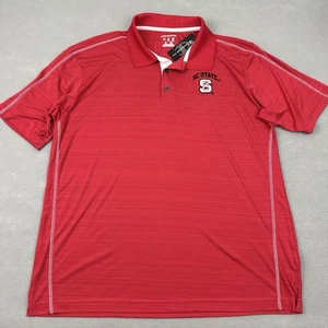 NC State Wolfpack Polo Shirt Men Extra Large Red Champion Short Sleeve NCAA XL * - Picture 1 of 10