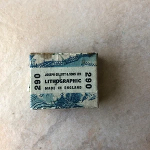 Rare Original Antique JOSEPH GILLOTT Blue Willow Lithographic 290 Pen Nib Box - Picture 1 of 23