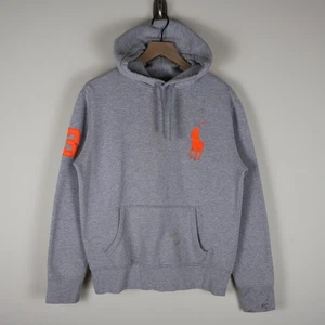 Vintage Polo Ralph Lauren Big Pony 3 Hoodie grau neon orange Medium 21,5x25,5 - Bild 1 von 23