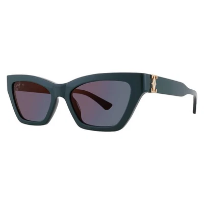 Cartier C Decor Green Multi Treatment Cat Eye Ladies Sunglasses CT0437S 003 53 - Image 1 of 4