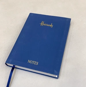 Harrods A5 dunkelblau Leinen Notizbuch ~ linierte Seiten ~ Bandmarker - Bild 1 von 4