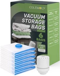 Vacuum Storage Bags (6 Jumbo Pack) Space Saver Bags with 1 Electric Air Pump ... - Bild 1 von 7