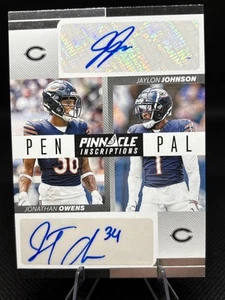 2024 Pinnacle Pen Pal Inscriptions Jaylon Johnson Jonathan Owens Dual Auto 24/99 - Picture 1 of 3