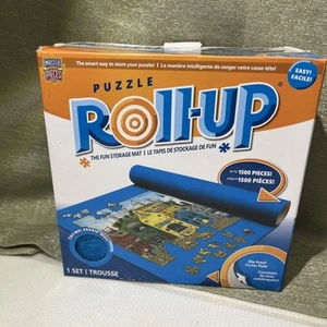New Master Pieces Puzzle Roll Up Storage Mat 1500 Pieces 24" x 42" Blue Mat - Picture 1 of 5
