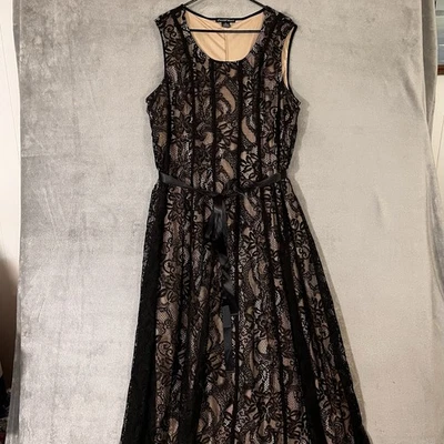 Candalite Black Lace Long Dress Womens Plus Size 3X Elegant Maxi - Image 1 of 4