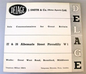 DELAGE Range Car Sales Brochure c1939 D6-70 D8-100 D8-120 Mouette Racing Diane + - Picture 1 of 3