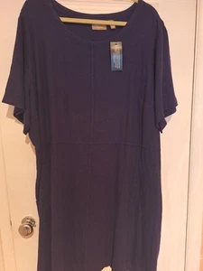 QVC Denim & Company Naturals 3X Tshirt Navy - Bild 1 von 5