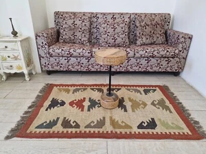 Rugmoda Artisanal Salawas Rug | Earthy Tones & Zigzag Patterns | 3x5 ft - Picture 1 of 5