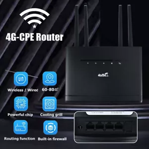 WLAN Router 4G LTE Wireless WiFi 300Mbps CPE Router SIM Karten mit 4 Antennen RF - Bild 1 von 12
