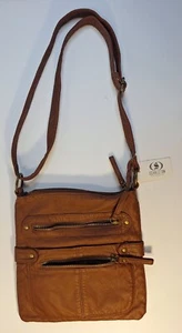 Scarleton Women's Ultra Soft Multi Pocket Crossbody Handbag Tan Medium Purse - Picture 1 of 8