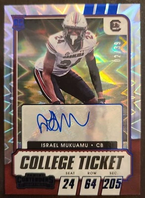 2021 Panini Contenders Game Ticket Blue Explosion #203 Israel Mukuamu #02/39 - Image 1 of 2