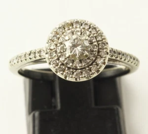 MAGNÍFICO ANILLO DE DIAMANTES ORO BLANCO 10K 1/2 QUILATE talla 7 - Imagen 1 de 7