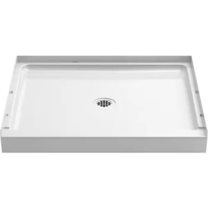 Center Drain Shower Base 36x34" Pan Single 3 in Threshold White Tile Down Sturdy - Picture 1 of 7