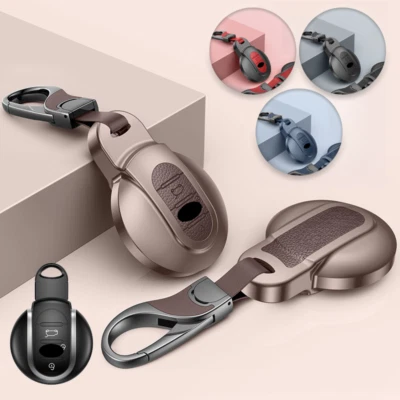 Funda de aleación de aluminio para llave de coche de cuero para BMW MINI Cooper Clubman F54 F56 Foto 1 de 4