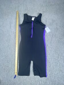 Dolfin Aquashape aquatard swimsuit womens 18 Black Purple  Fitness  44 NWT