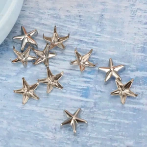 200Pcs Star Rivets 5-Pointed Star Claw Nails Bags Hats Decoration 10MM Silver - Picture 1 of 21