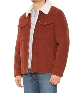 Levi’s Jacket Men’s Rust Corduroy Sherpa Lined Trucker Depot Size Small MSRP$180 - Picture 1 of 6