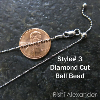 Real SOLID 925 Sterling Silver Unique Adjustable Chain Necklaces Italian Jewelry - Image 1 of 3